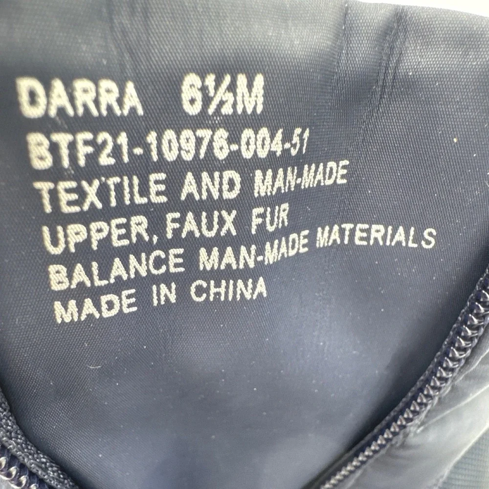 Baretraps NWT Womens Darra Boots 6.5 Navy Waterproof Faux Fur Winter Snow